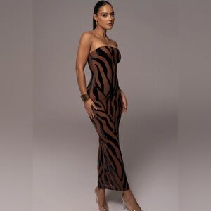 Pecan In Her Element Midi Dress - Jluxlabel